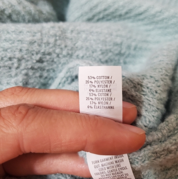 Aerie Soft Waffle Knit Oversized Hooded V Neck Pullover. Light Green. M. - Picture 6 of 11